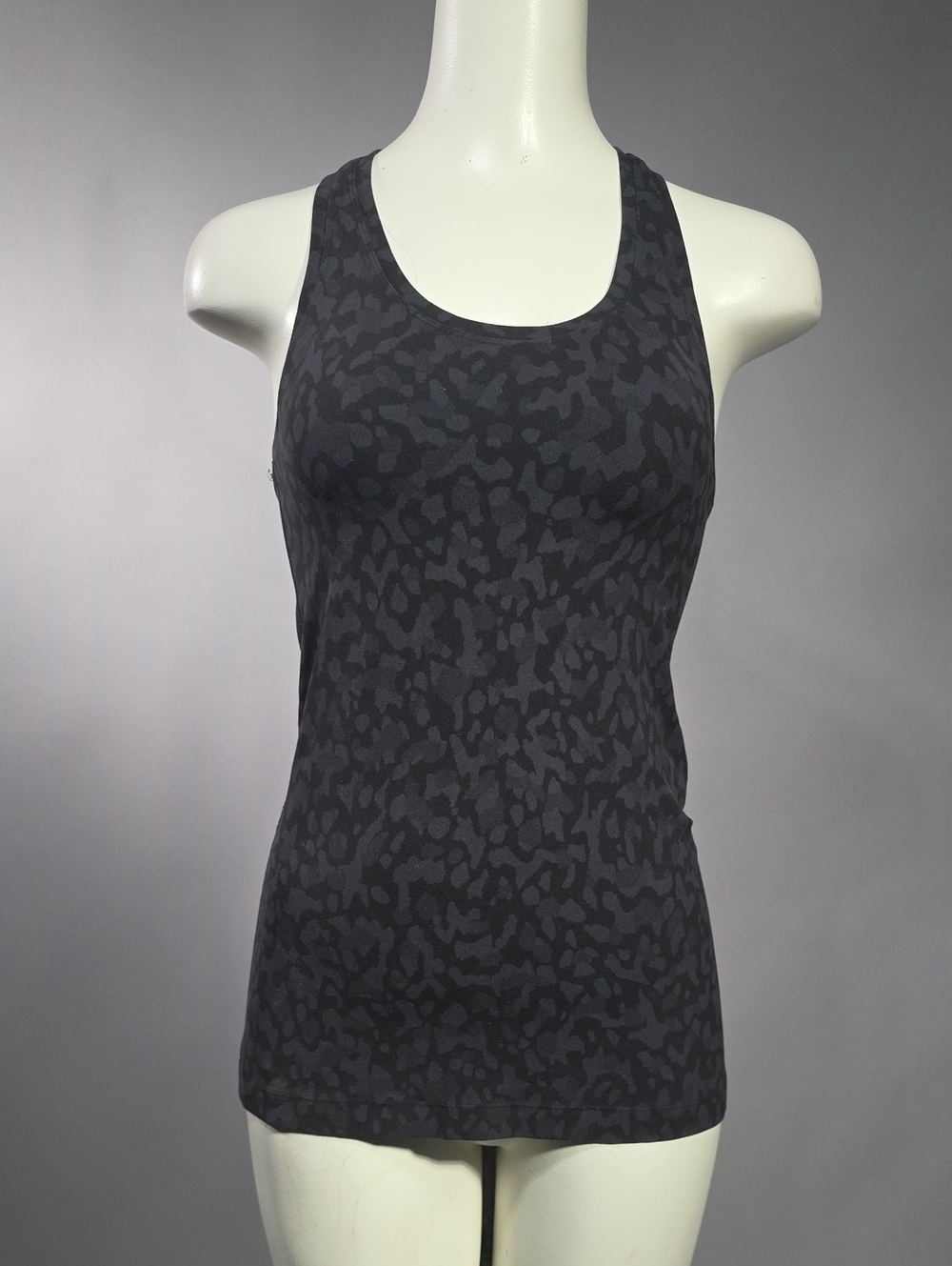 lululemon athletica Dark Gray Patterned Racerback Tank R1